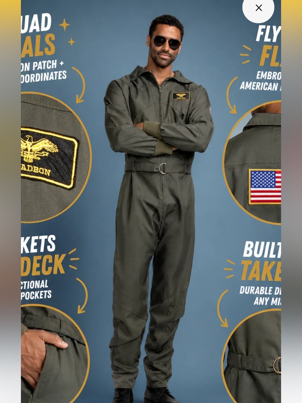 Men’s pilot costume size XL